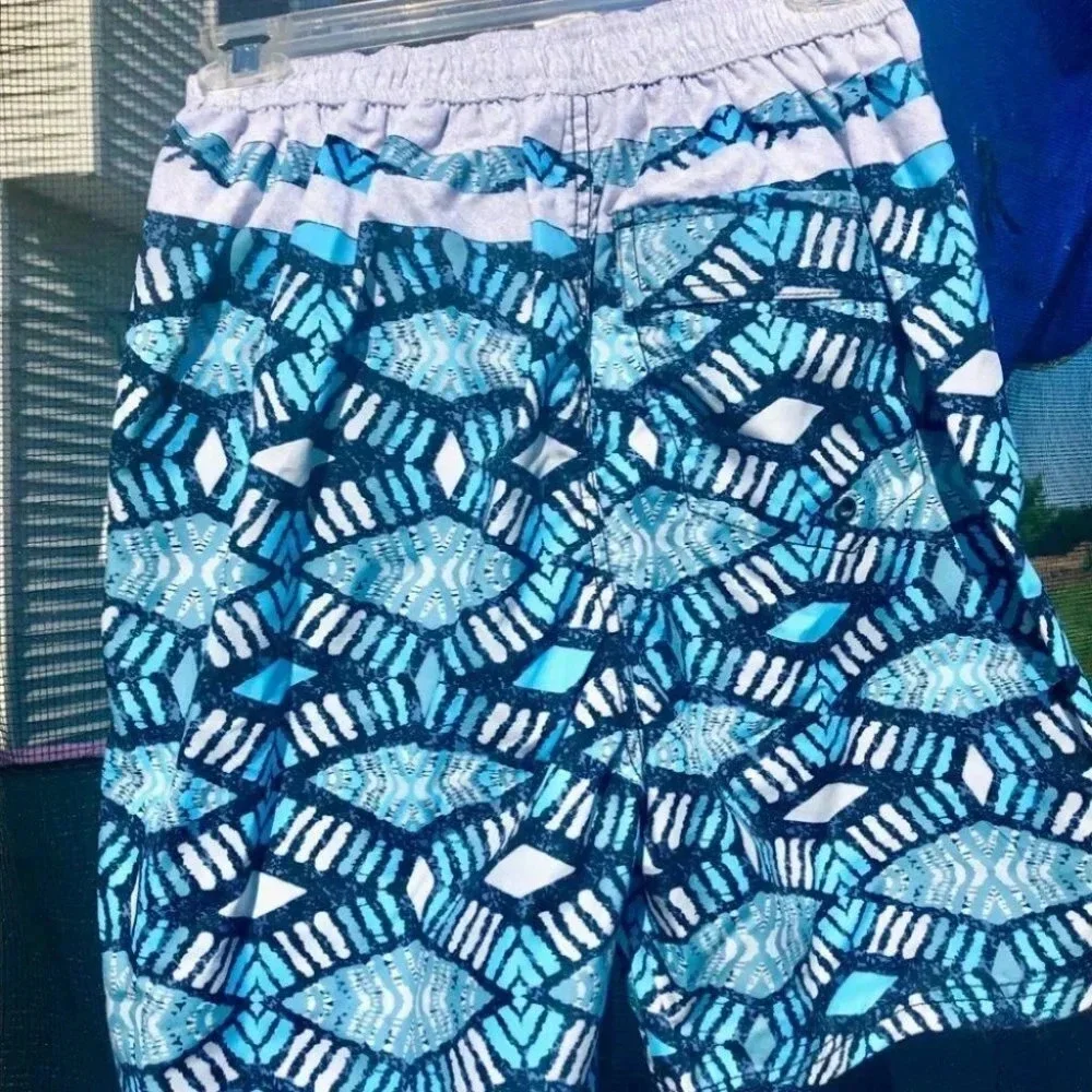 NWT - SKECHERS Board Shorts/ Swim Trunks - Teal & White - Sz 16